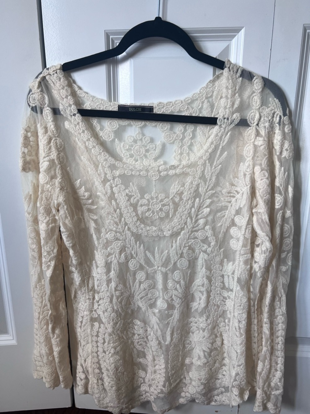 Dulcie Ivory Embroidered Lace Blouse - Long Sleeve